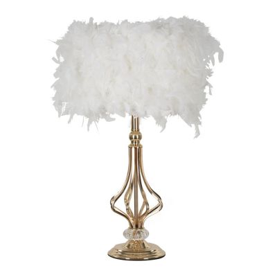 Kendra Home - Lampada da Tavolo Piume 5, Bianco, 25x25x54 cm