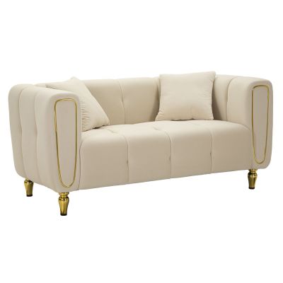 Kendra Home - Divano VKH40, Beige, 81x155x71 cm