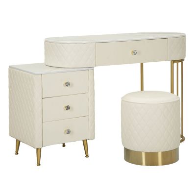 Kendra Home - Consolle Trucco VKH21, Bianco, 120x40x75 cm