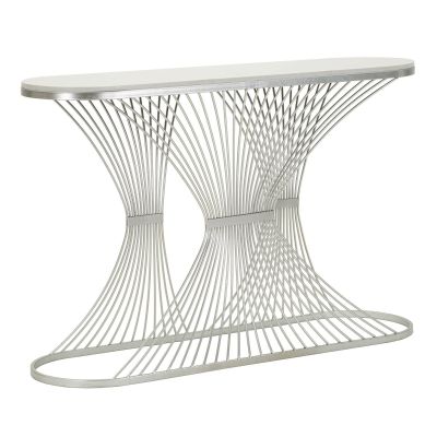 Kendra Home - Tavolo Consolle VKH618, Argento, 120x35x79 cm