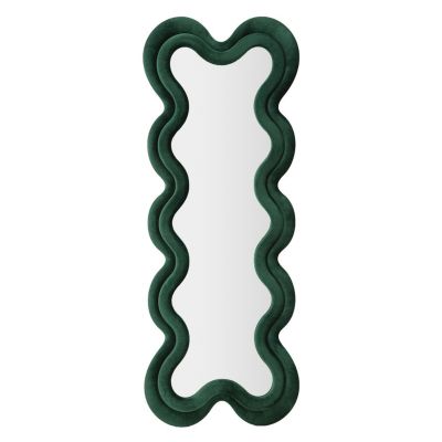 Kendra Home - Specchio con Cornice Onde 4, Verde, 58x4x160 cm