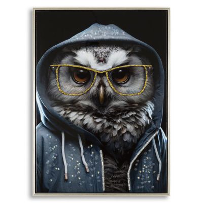 Kendra Home - Stampa su Tela Gufo, Multicolore, 53x3x73 cm