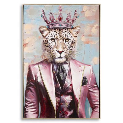 Kendra Home - Stampa su Tela Leone 1, Multicolore, 82x4,5x122 cm