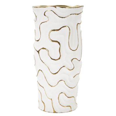 Kendra Home - Vaso Decorativo VKH640, Bianco, 16x16x32,5 cm