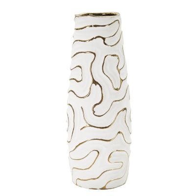 Kendra Home - Decorative Vase VKH641, White, 14,5x14,5x39,5 cm