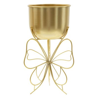 Kendra Home - Vaso per Piante Farfalla 5, Oro, 22x22x40 cm
