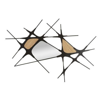 Kendra Home - Decorazione in Metallo 3D Geometrico 5, Nero, 114x2x80 cm