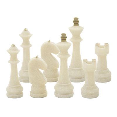 Kendra Home - Sculpture Chess 6, White, 4,4x4,4x10,3 cm