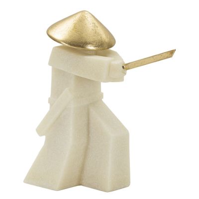 Kendra Home - Scultura Giappone 1, Oro, 34x12x30 cm