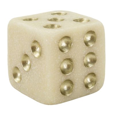 Kendra Home - Scultura Dado 1, Bianco, 8x8x8 cm