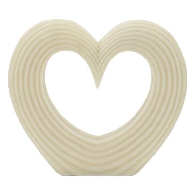 Kendra Home - Scultura Cuore 12, Bianco, 30x7x26 cm