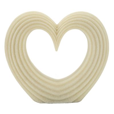 Kendra Home - Scultura Cuore 13, Bianco, 21x6x19 cm