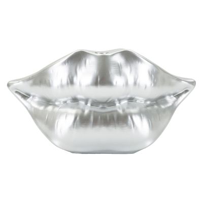 Kendra Home - Vaso Decorativo Bocca, Argento, 12x23x8 cm