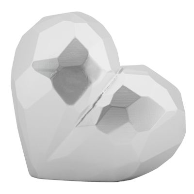 Kendra Home - Vaso Decorativo Cuore, Argento, 18x19x9 cm