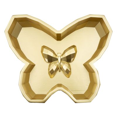 Kendra Home - Vassoio Farfalla, Oro, 3x20,5x17,5 cm