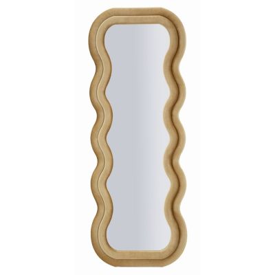 Kendra Home - Specchio con Cornice Onda 1, Oro, 60x6x160 cm