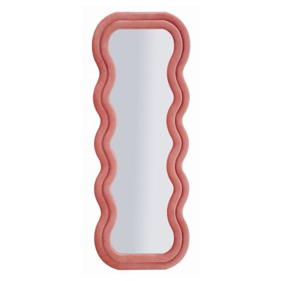 Kendra Home - Specchio con Cornice Onda 2, Rosa, 60x6x160 cm