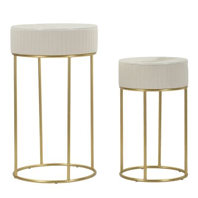 Kendra Home - Set Tavolini VKH772, Beige, 50x50x90 cm