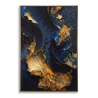 Kendra Home - Stampa su Tela con Cornice Marmo 1, Multicolore, 60x4x90 cm