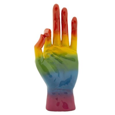 Kendra Home - Scultura Mano, Multicolore, 16x10,5x36 cm
