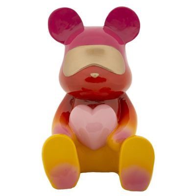 Kendra Home - Scultura Orsacchiotto, Multicolore, 21,5x20,5x32 cm