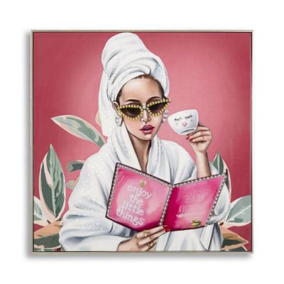 Kendra Home - Stampa su Tela Relax, Multicolore, 82x82x4 cm