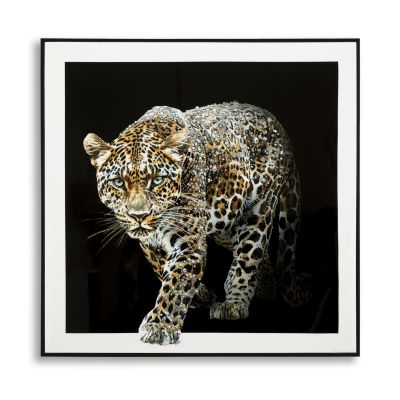 Kendra Home - Stampa su Tela Leopardo 1, Multicolore, 82x82x4 cm