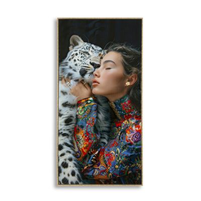 Kendra Home - Stampa su Tela Viso 2, Multicolore, 102x52x4 cm