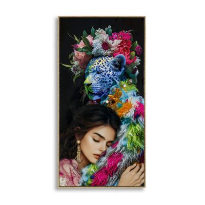 Kendra Home - Stampa su Tela Fiori, Multicolore, 102x52x4 cm