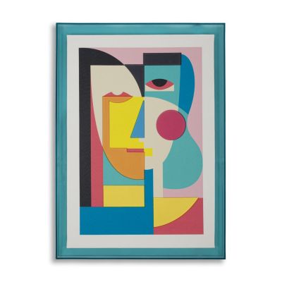 Kendra Home - Stampa su Tela con Cornice Psicadelico 4, Multicolore, 50x3,3x70 cm