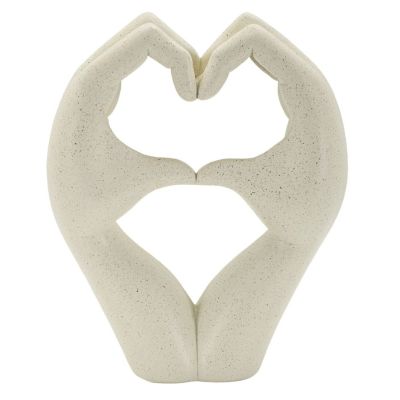 Kendra Home - Scultura Cuore 1, Beige, 16,5x7x20 cm