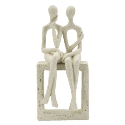 Kendra Home - Scultura Persone 1, Beige, 11,5x9x25 cm