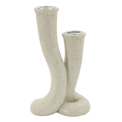 Kendra Home - Portacandela VKH750, Beige, 10x6,5x17,5 cm