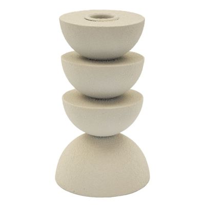 Kendra Home - Portacandela VKH742, Beige, 9x9x15 cm