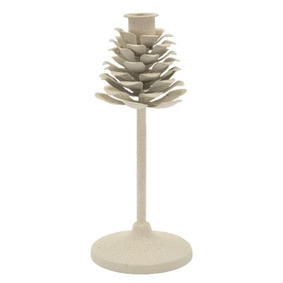 Kendra Home - Candle Holder VKH745, Beige, 9,5x9,5x22,5 cm