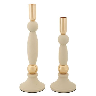 Kendra Home - Portacandela VKH941, Beige, 9,5x9,5x30 cm