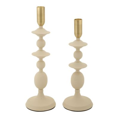 Kendra Home - Portacandela VKH933, Beige, 10x10x33 cm