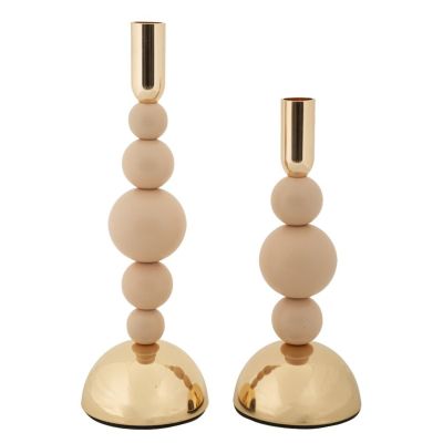 Kendra Home - Portacandela VKH936, Oro, 10x10x29,5 cm