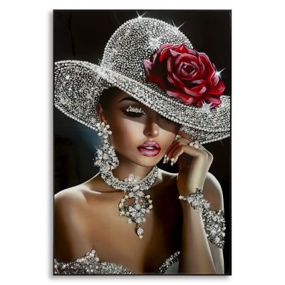 Kendra Home - Stampa su Tela con Cornice Donna 8, Multicolore, 102x4,5x152 cm