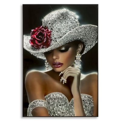 Kendra Home - Stampa su Tela con Cornice Donna 9, Multicolore, 102x4,5x152 cm