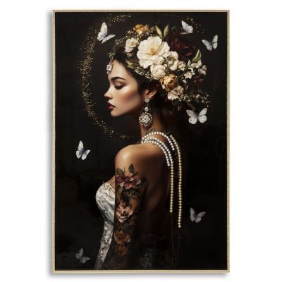 Kendra Home - Stampa su Tela con Cornice Donna 7, Multicolore, 62x3,5x92 cm