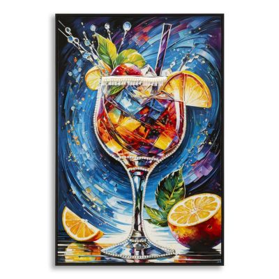 Kendra Home - Stampa su Tela con Cornice Cocktail 1, Multicolore, 62x3,5x92 cm