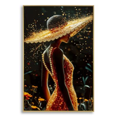 Kendra Home - Stampa su Tela con Cornice Donna 10, Multicolore, 62x3,5x92 cm