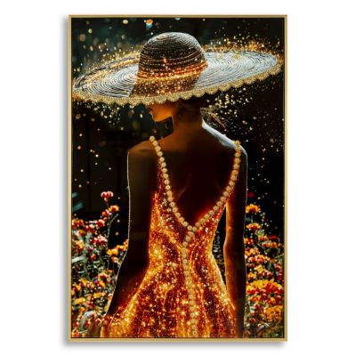 Kendra Home - Stampa su Tela con Cornice Donna 11, Multicolore, 62x3,5x92 cm