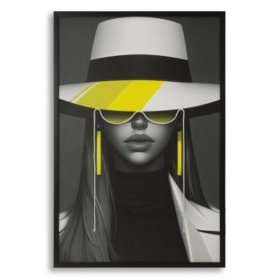 Kendra Home - Stampa su Tela con Cornice e LED Donna 13, Multicolore, 80x4x120 cm