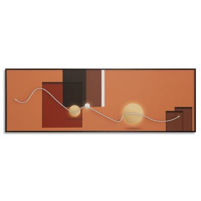 Kendra Home - Stampa su Tela con Cornice e LED Geometrico, Multicolore, 150x3,5x50 cm