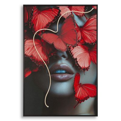 Kendra Home - Stampa su Tela con Cornice e LED Donna 18, Multicolore, 60x3,5x90 cm