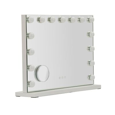 Kendra Home - Specchio da Tavolo VKH1055, Bianco, 55x14x43 cm