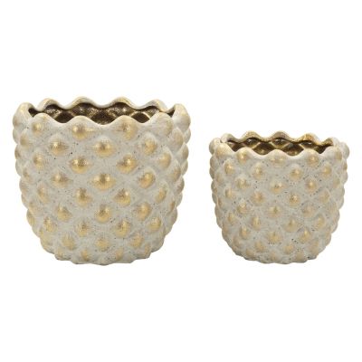 Kendra Home - Set di 2 Vasi Decorativi VKH1023, Grigio, 23x23x18 cm