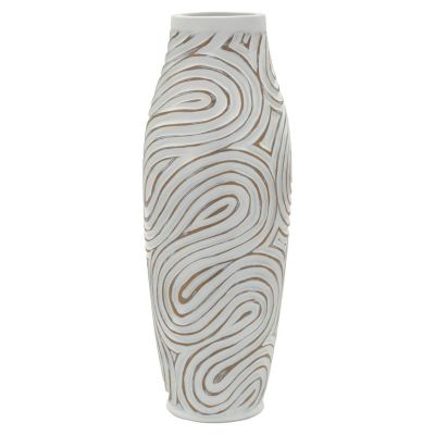 Kendra Home - Vaso Decorativo VKH1024, Bianco, 18,5x18,5x50 cm